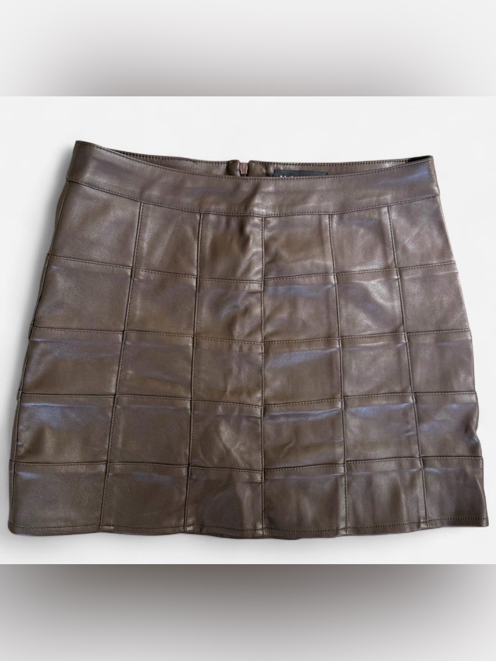 Motel Rocks Brown Leather Mini Skirt Size S
